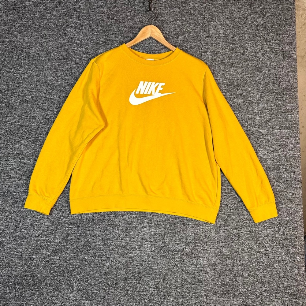 Nike Sportswear Futura Logo Crewneck Sweatshirt Yellow DQ5832-752 Mens XL